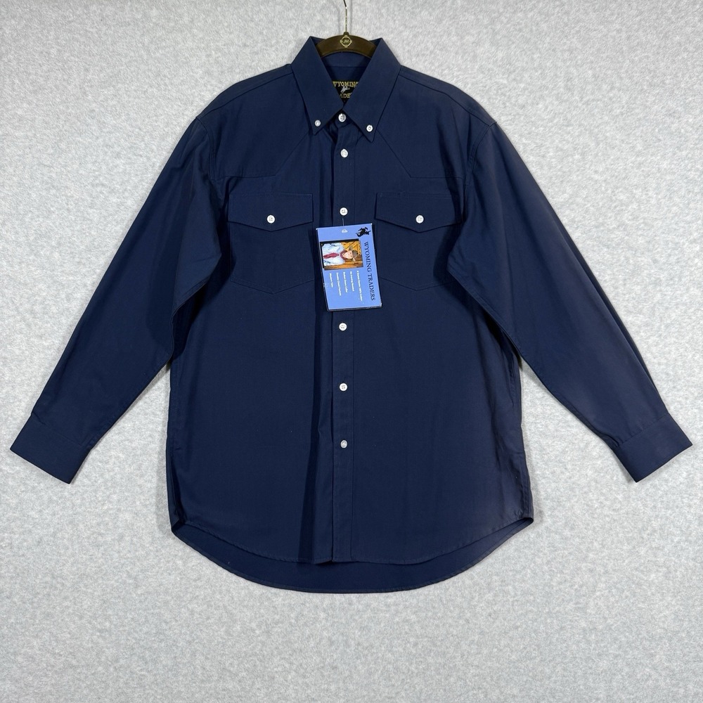 Wyoming Traders Shirt Mens Small Twill Long‎ Sleeve Button Down Western Yoke NWT